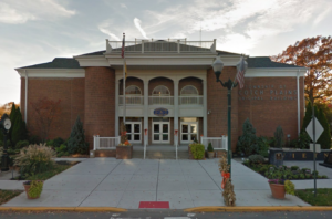 Google earth image of Scotch Plains Municipal Court where traffic charges and disorderly persons offenses are resolved including simple assault, possession of 50 grams or less of marijuana, harassment, obstructing the administration of law, driving while suspended, careless driving, reckless driving, possession of cds in a motor vehicle and driving without insurance.